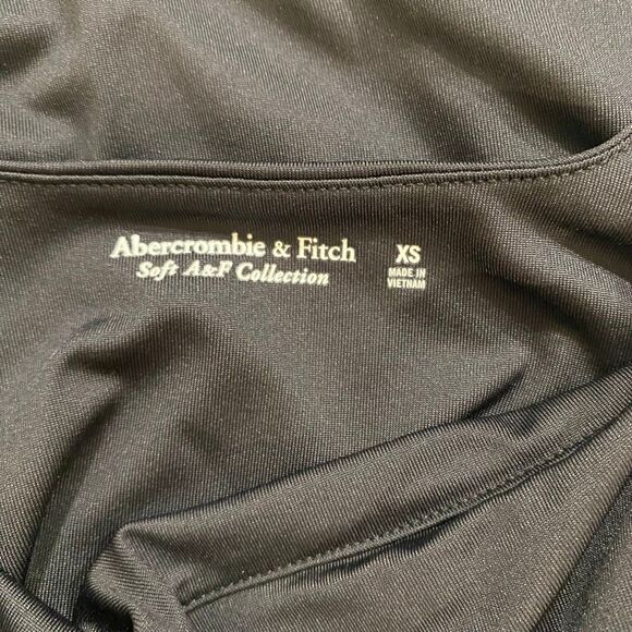 Abercrombie & Fitch Soft Collection Ruched Black Bodysuit Size XS - Picture 3 of 6